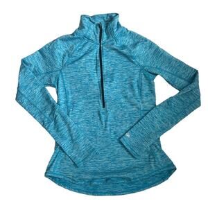 DSG 1/4 Zip Long Sleeve Blue Lightweight  Active Top Women Size S